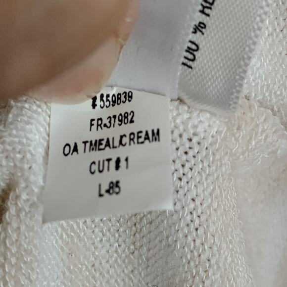 A New Day Hoodie Sweater Top Size Large Beige and White Stripes Pullover - Picture 7 of 7